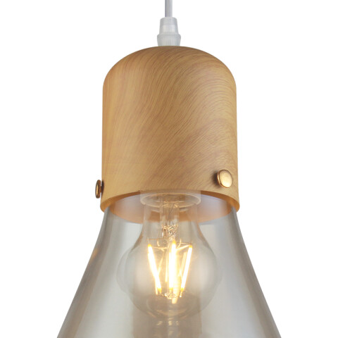 Lámpara colgante cónico de vidrio ámbar Ø16,5cm IX9100