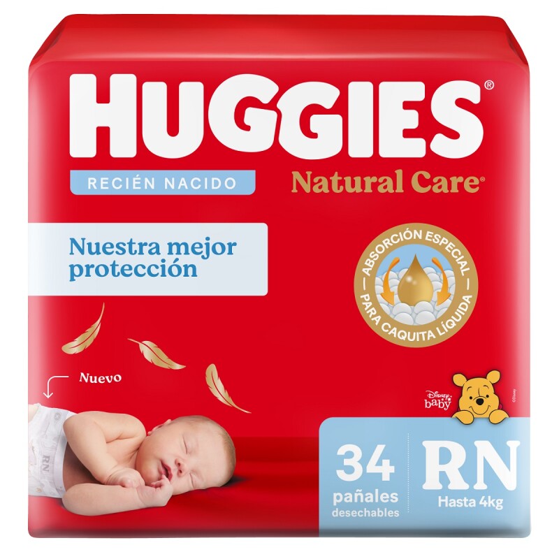 Pañales Huggies Natural Care Recién Nacido 34 Uds. Pañales Huggies Natural Care Recién Nacido 34 Uds.