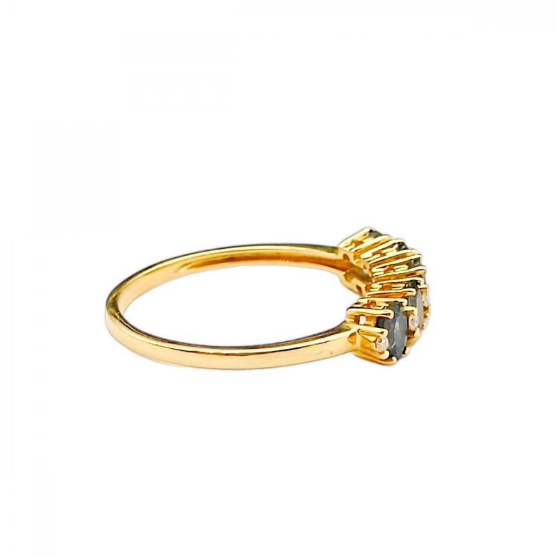 Anillo Vera-Oro 18k-Piedra Zafiro y Zirconia-AN9502 conpiedra