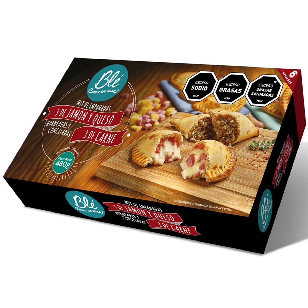 Empanadas De Carne y Jamón & Queso x6uds Blé 