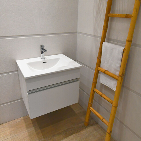 MUEBLE DE COLGAR CON CAJON Y BACHA - 81X46X16.5 BLANCO