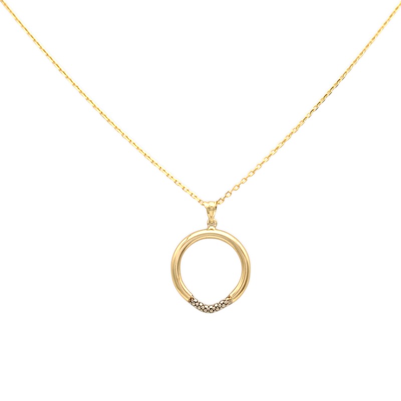 Dije aro combinado-Oro bajo-Sin piedra-CP8721 Sinpiedra