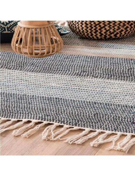 ALFOMBRA CON FLECOS AZUL/GRIS 150x210CM ALFOMBRA CON FLECOS AZUL/GRIS 150x210CM