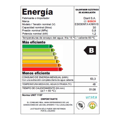 Termotanque Eléctrico Bosch De 30 Lts. Es030mix Termotanque Eléctrico Bosch De 30 Lts. Es030mix