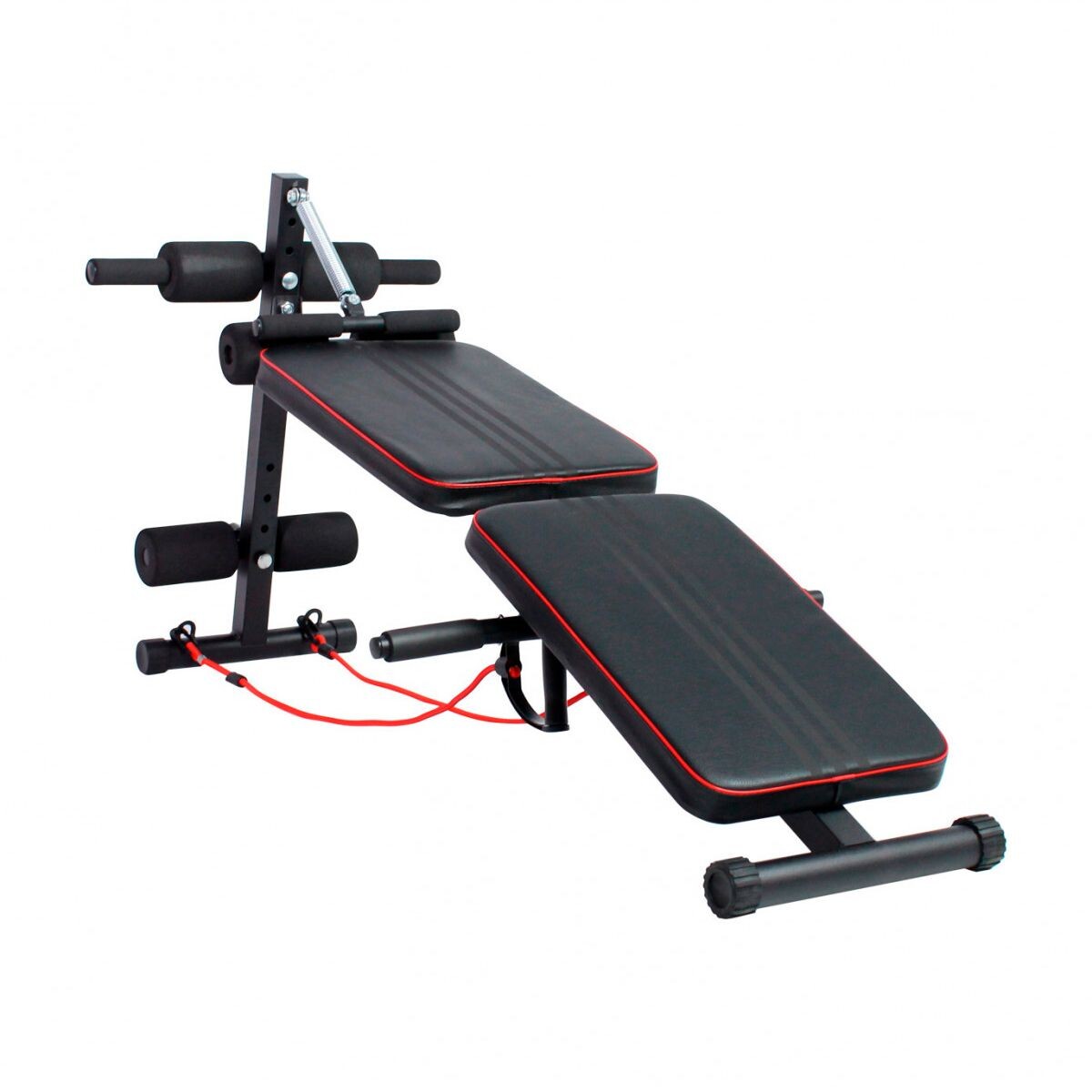 Banco Regulable Abdominal Plegable Curvo Musculacion Con Bandas Ejercicio Acero Gym Imback 