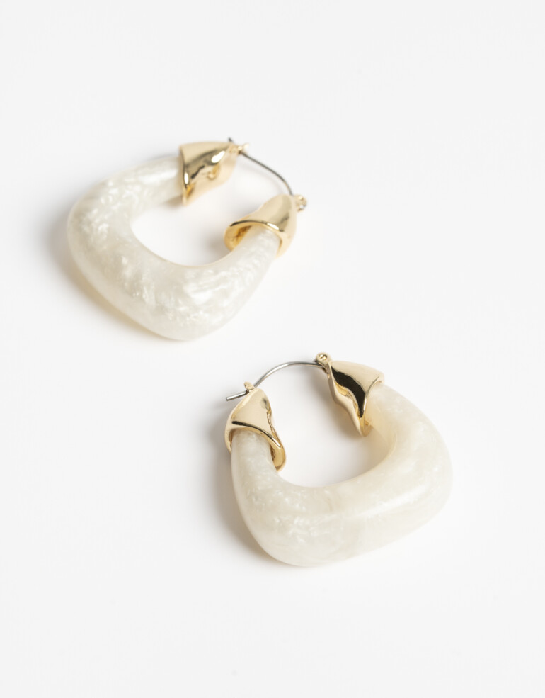 Aros Argollas Acrilico Argollas Metal Y Acrílico - Dorado