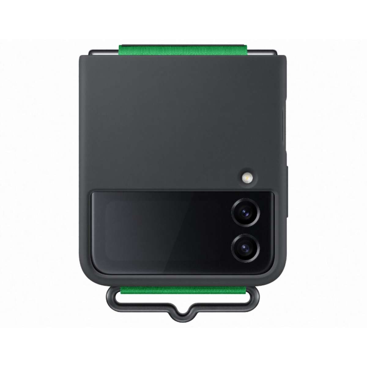 Silicone Cover con correa para Galaxy Z Flip4 - Black 
