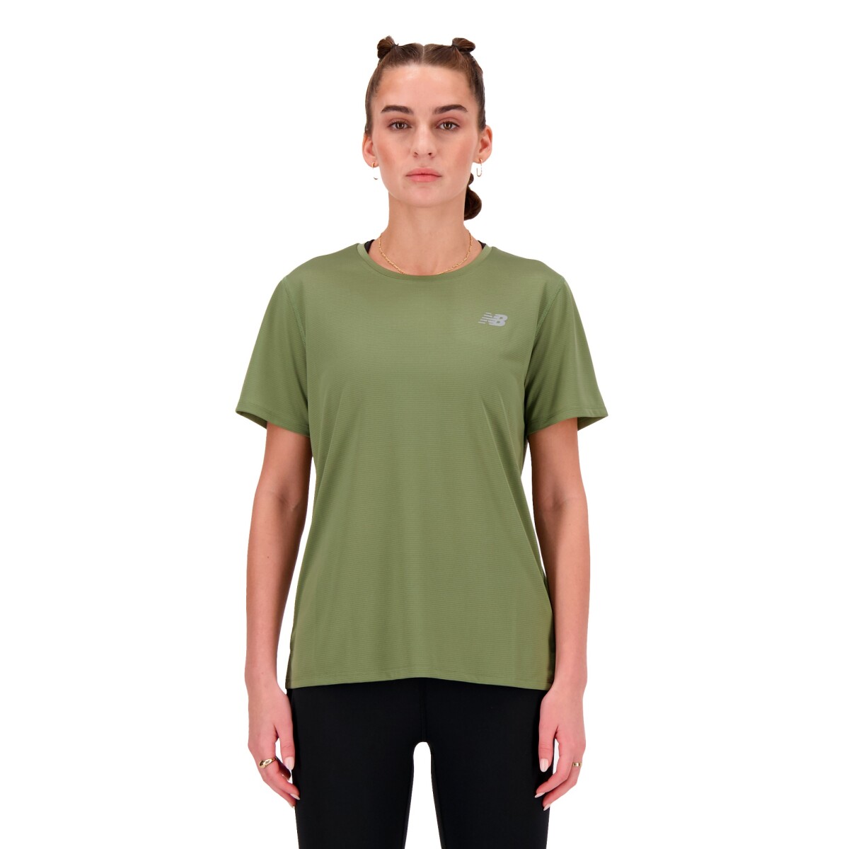 Remera New Balance de Dama - SHORT SLEEVE - WT41222DEK - GREEN 