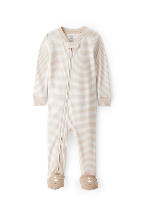 Pijama una pieza de algodón, con pie, diseño rinoceronte Sin color