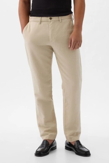 Pantalòn De Lino Hombre Classic Khaki