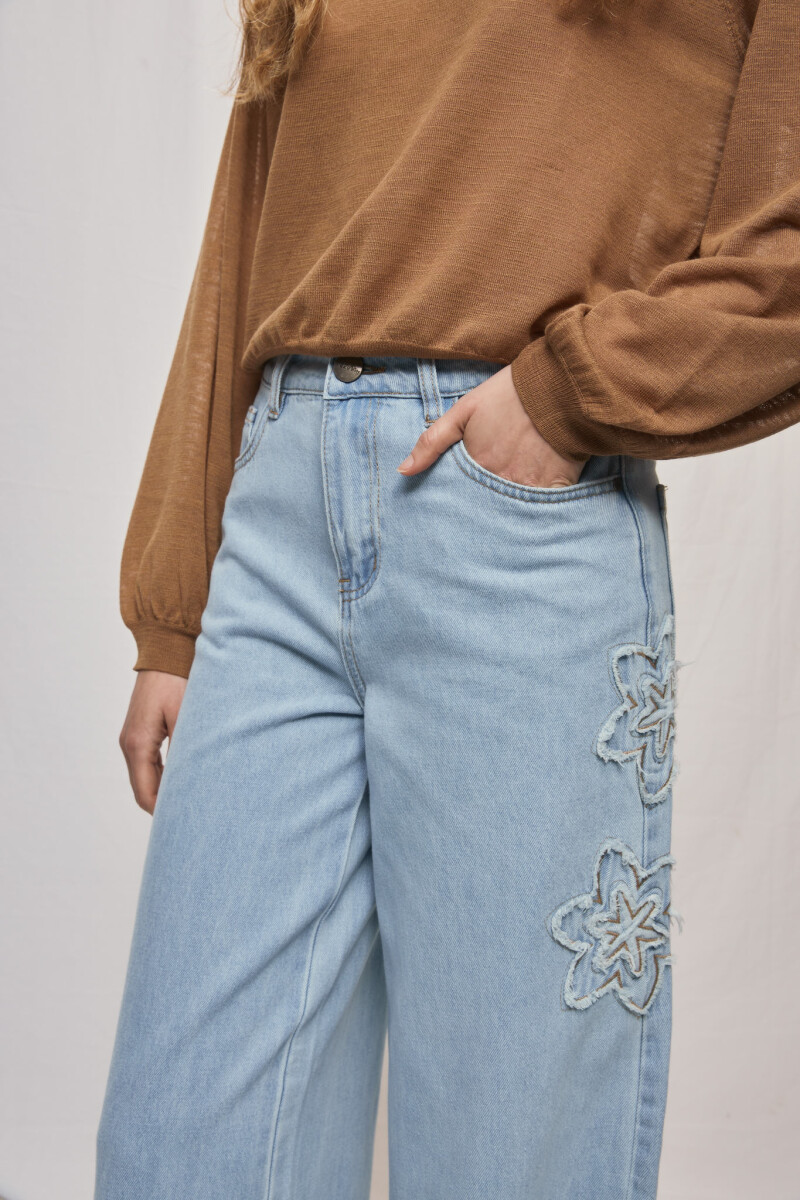 PANTALÓN FLORALA Celeste