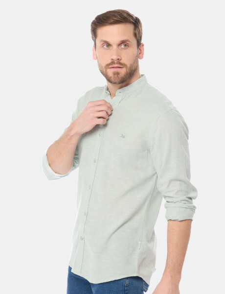 CAMISA DE LINO CUELLO MAO Menta