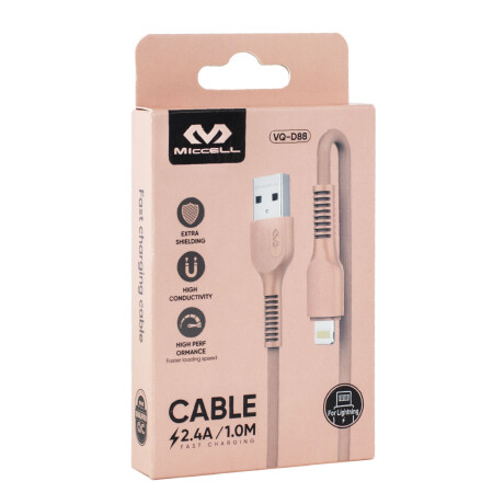 Cable Para iPhone Miccell 2.4a 1.0m Naranja Cable Para iPhone Miccell 2.4a 1.0m Naranja