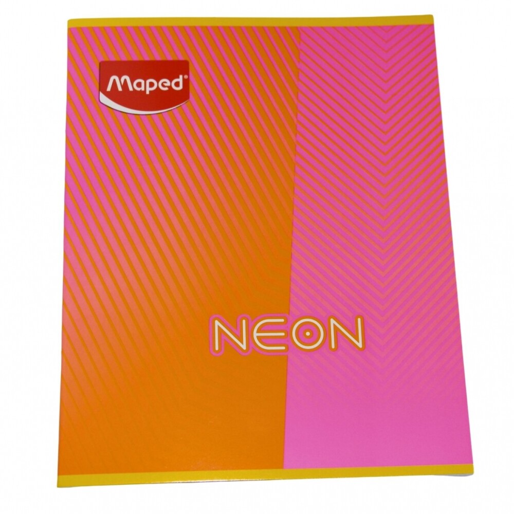 CUADERNO MAPED RAYADO DE 48 HOJAS TAPA NEON