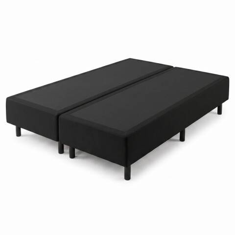 Base Box Sommier Tapizada Negra para Colchón 138x188x35 Doble