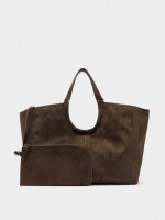 Bolso Shopper Efecto Piel Con Bolsa marron