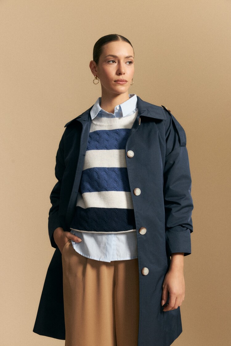 SWEATER OCEAN Blanco/Azul