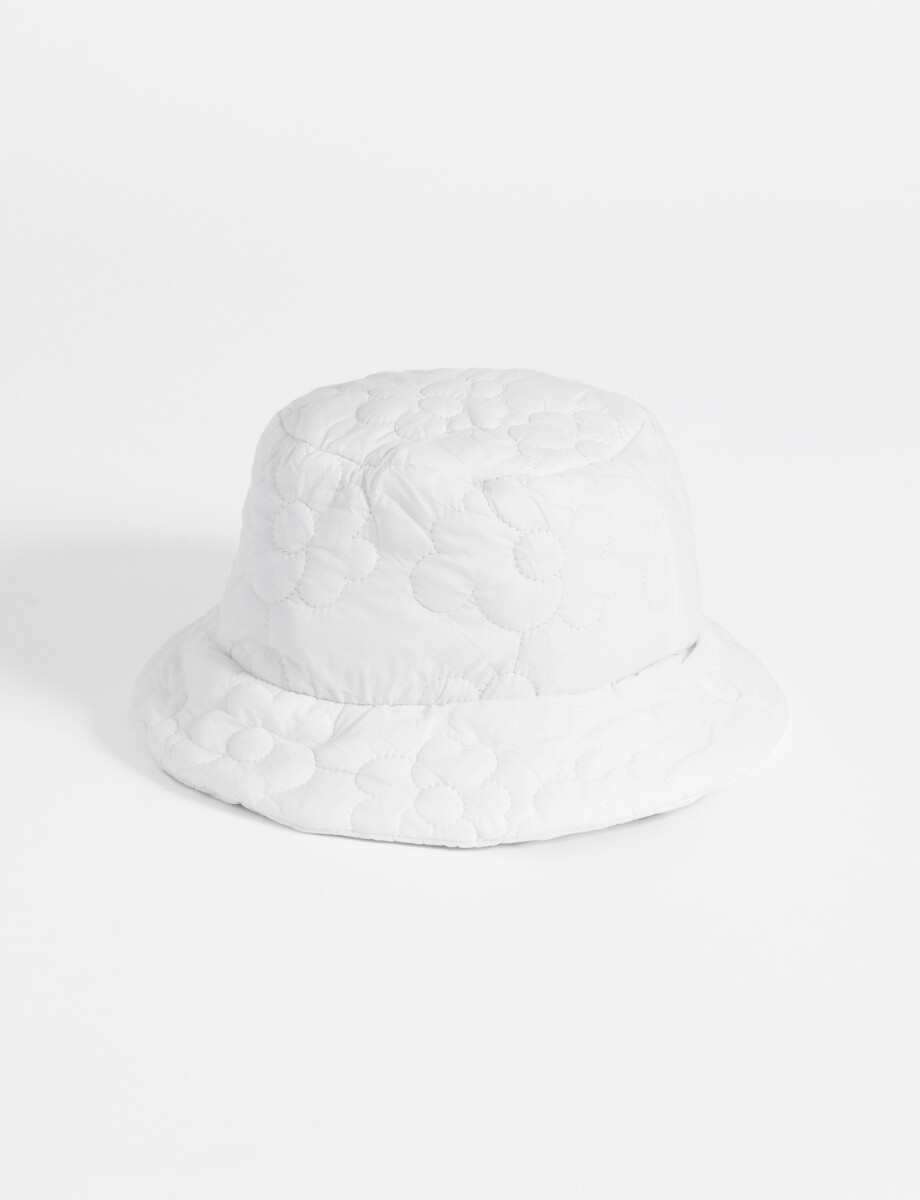 Gorro bucket matelaseador flor - blanco 