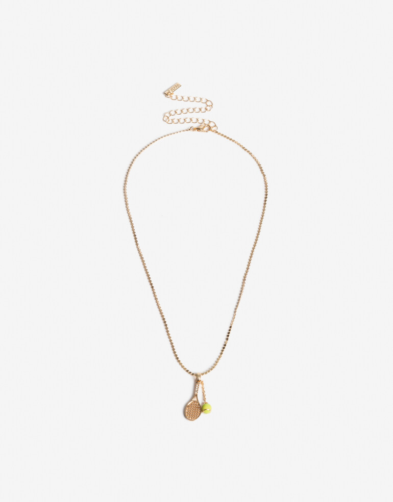 Cadena Corta con Dije Color Collar Athletic Bling - Dorado