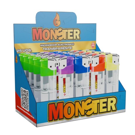 ENCENDEDOR MONSTER ELECTRONICO x25 Unidades Transparente
