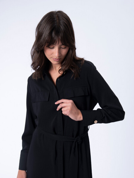 Vestido camisero Negro