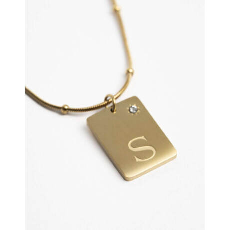 Cadena Corta Dije ''s'' Acero Dorado