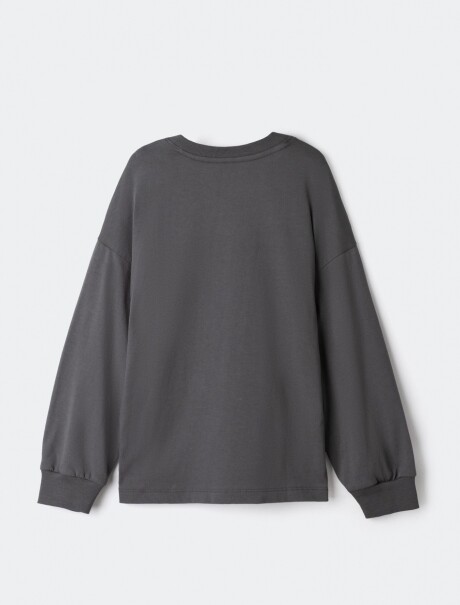 BUZO INFANTIL CON ESTAMPA - GRIS GRIS
