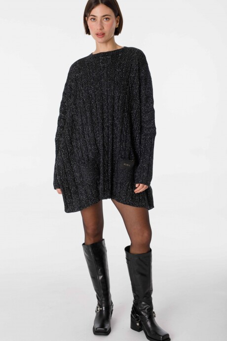 Sweater Oceano Negro Lurex