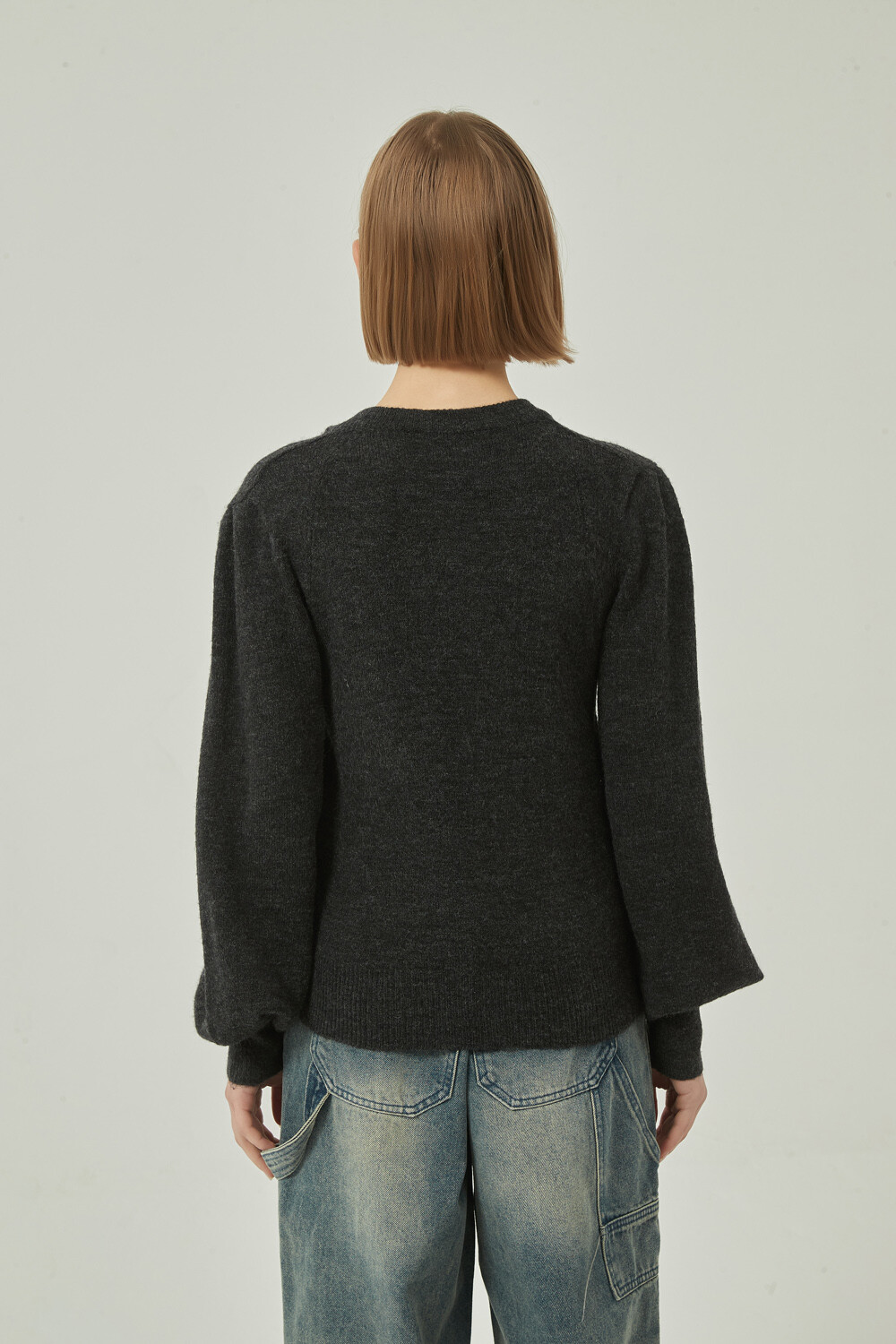 Sweater Hange Gris Melange Oscuro