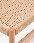 Banco Zaide de madera maciza de roble con acabado natural asiento de cuerda 120cm FSC100%