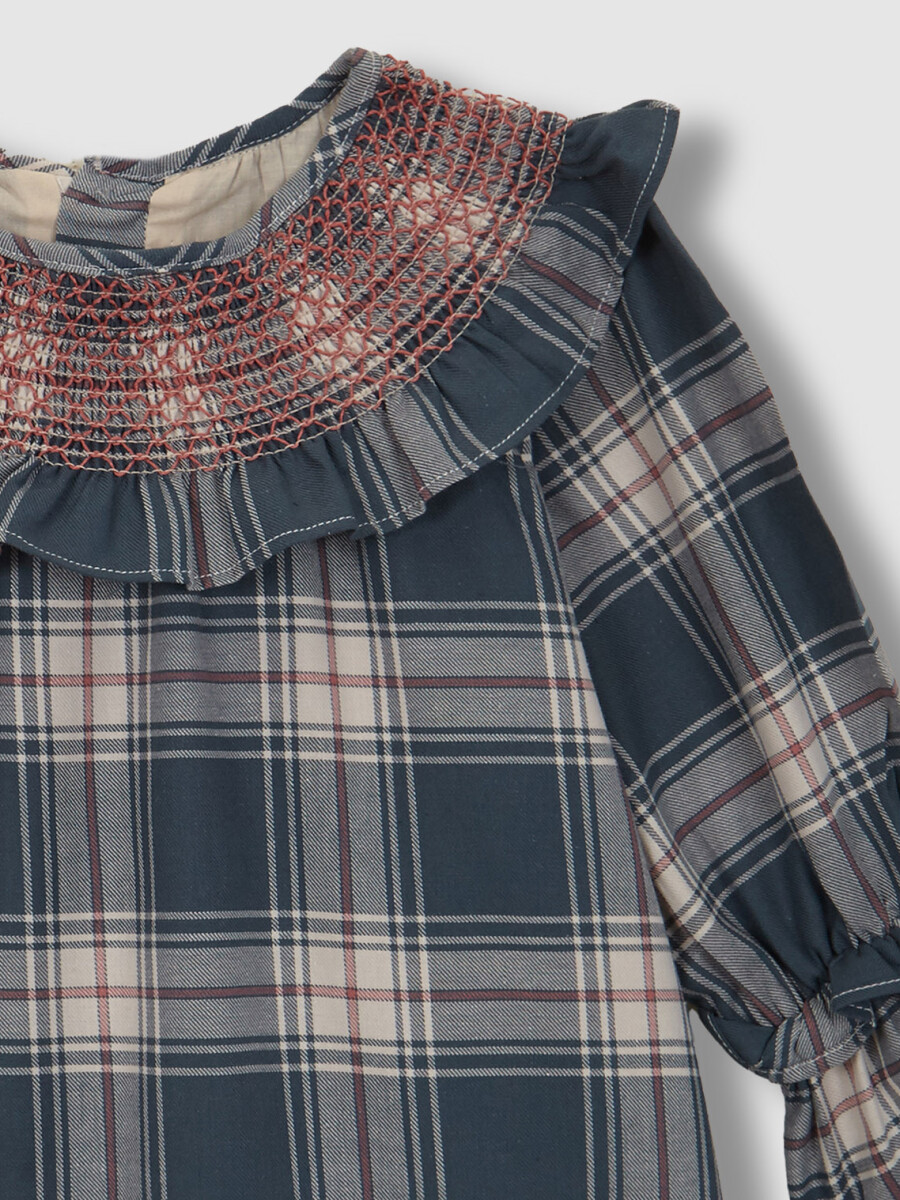 Vestido De Cuadro Escoces Plomo