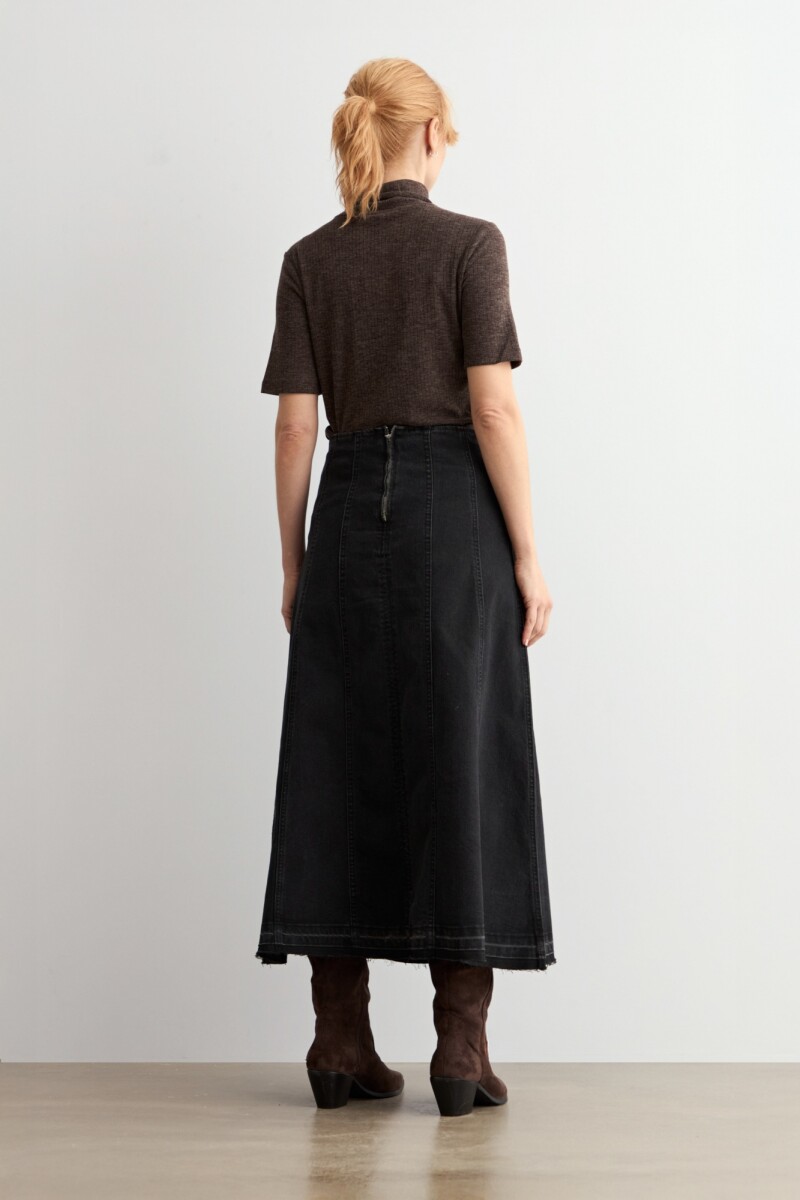 Falda de jean con cortes negro