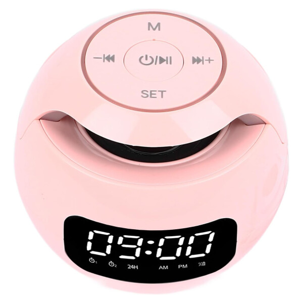 Reloj Despertador Parlante Kimiso Bluetooth USB Luminoso Led Variante Color Rosa