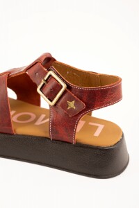 Sandalia Cangrejera Con Plataforma Oxidado