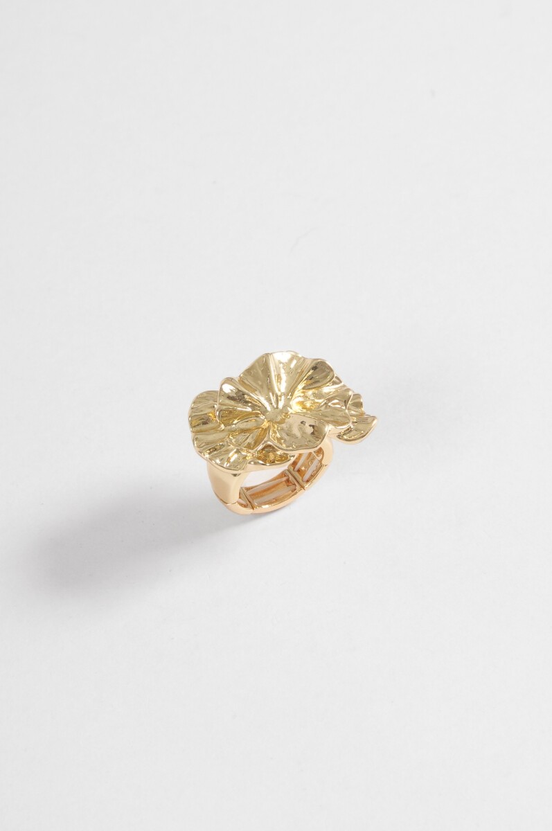 Anillo flor antique elastizado - dorado 