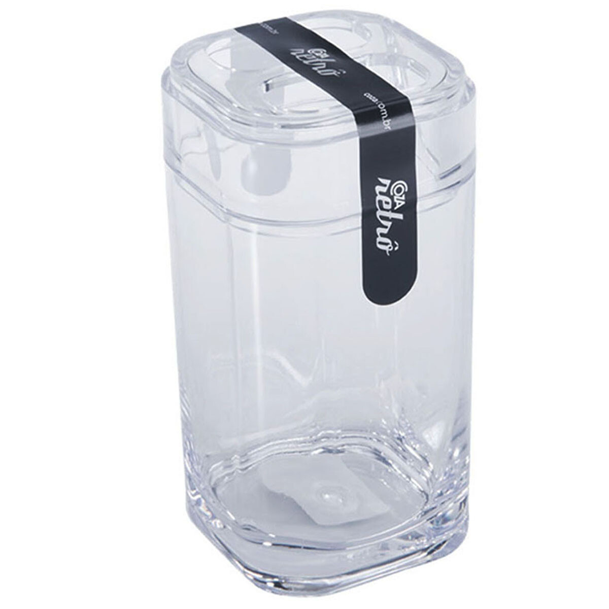 Porta cepillo 6,5x6,5x12,7 cm - TRANSPARENTE 