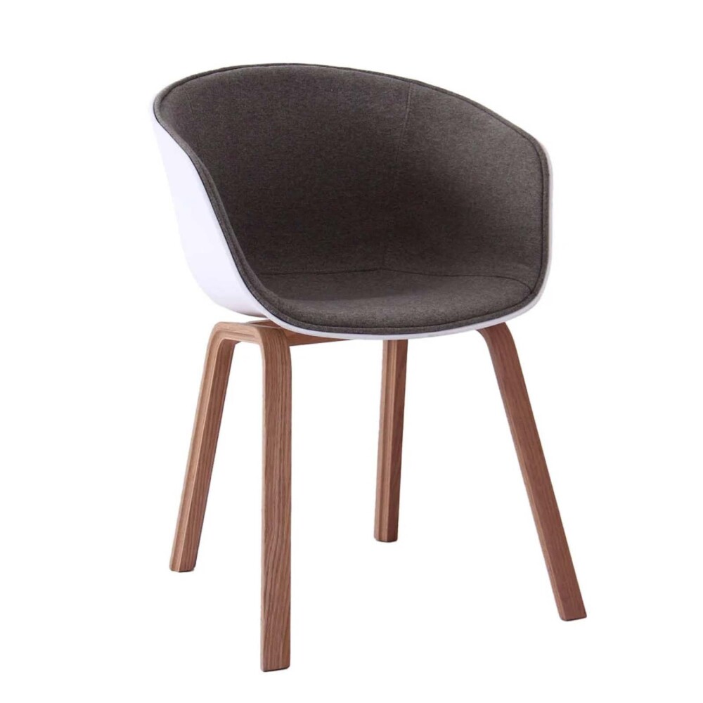 SILLA DE COMEDOR POLIPROPILENO-Y-MADERA GRIS GARDENIA