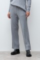 Pantalón tejido estructuras gris melange