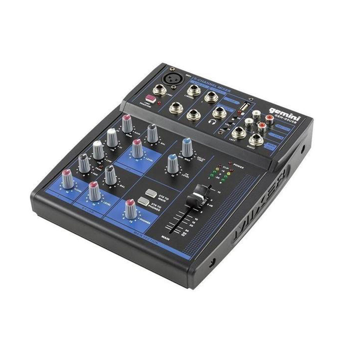 CONSOLA GEMINI USB DE 5 CANALES CON BT GEM05USBE 