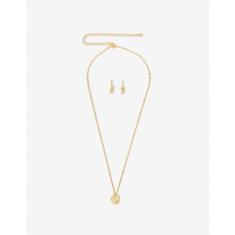 Set Aros Pasantes Y Cadena Plata 925 Dorado