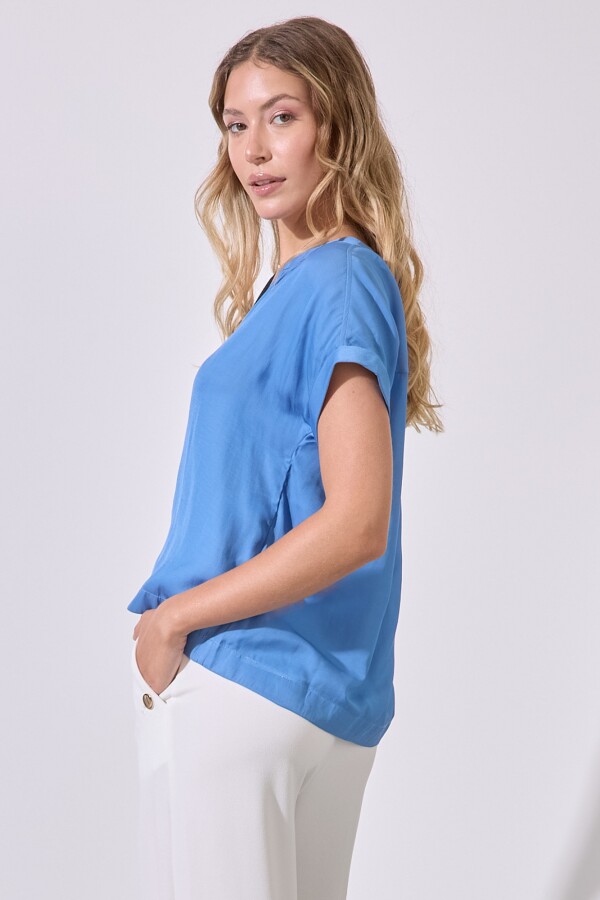 Blusa Saten AZUL