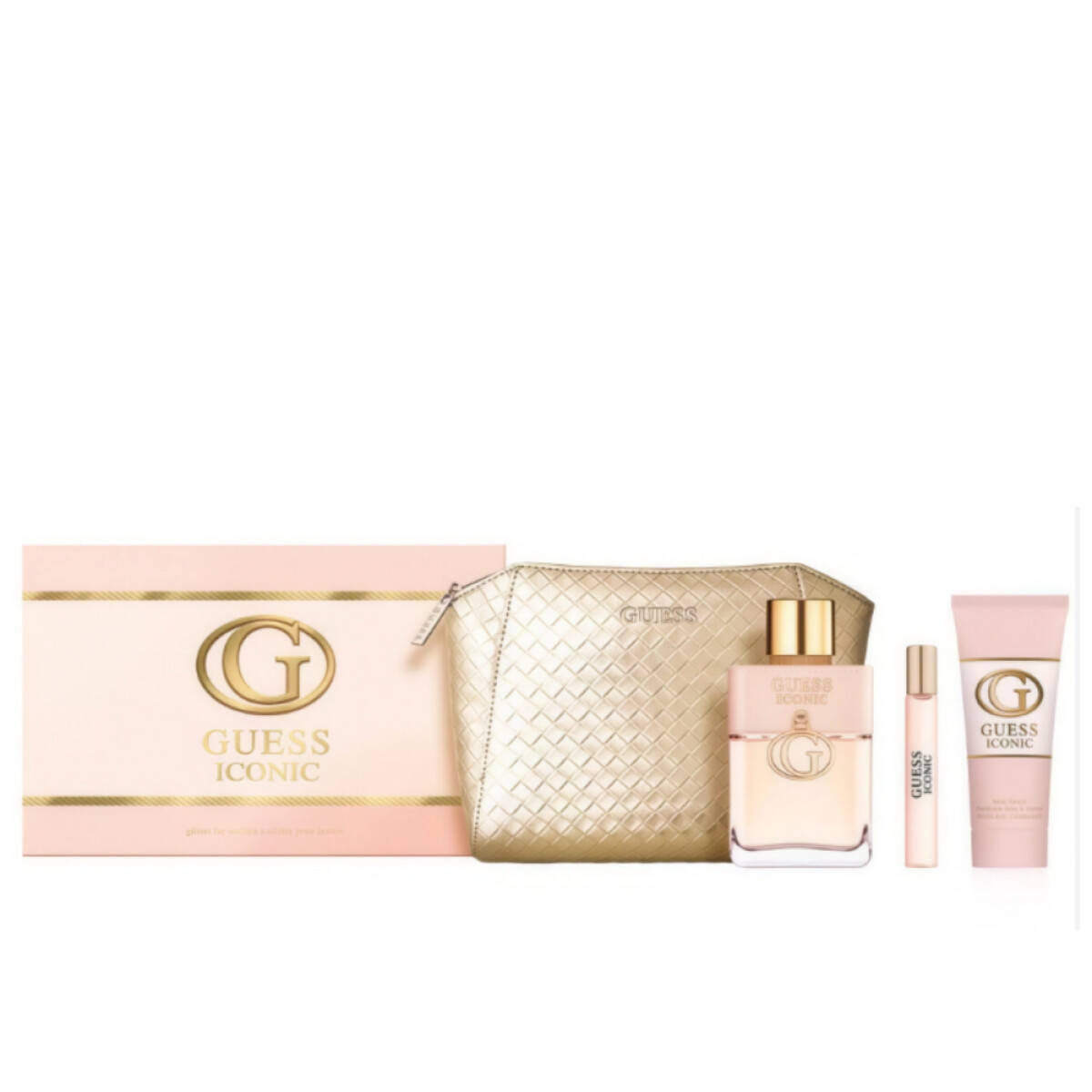 Cofre Guess Perfume Iconic 100ml EDP + 15ml Travel Size +Body Lotion 100ml + Pouch 