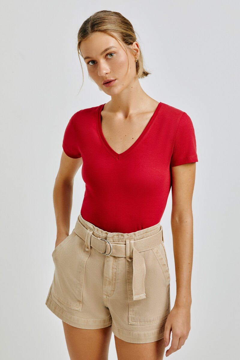 BLUSA MM FEM - ROJO OSCURO 