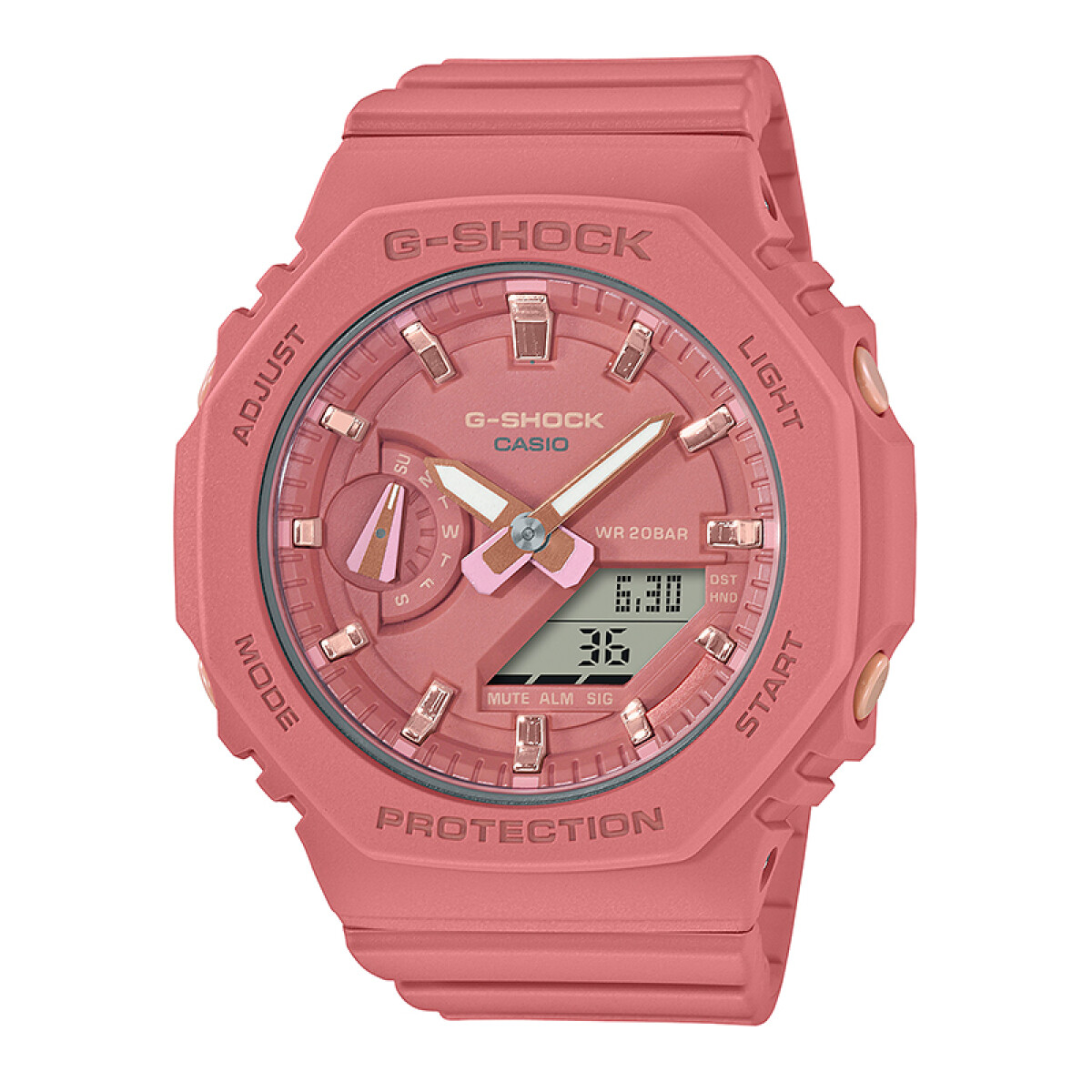 Reloj G-Shock para dama con banda de resina - rosado 