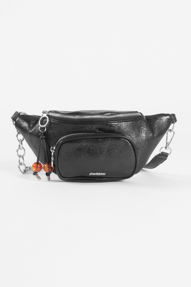 Riñonera de tela con bolsillo negro