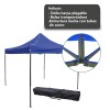 Gazebo reforzado toldo carpa 3x3mt azul Acero Gazebo reforzado toldo carpa 3x3mt azul Acero