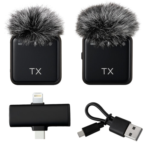 Set X2 Micrófonos Inalámbrico Profesional Iphone Usb C Atrix Variante Color Gris