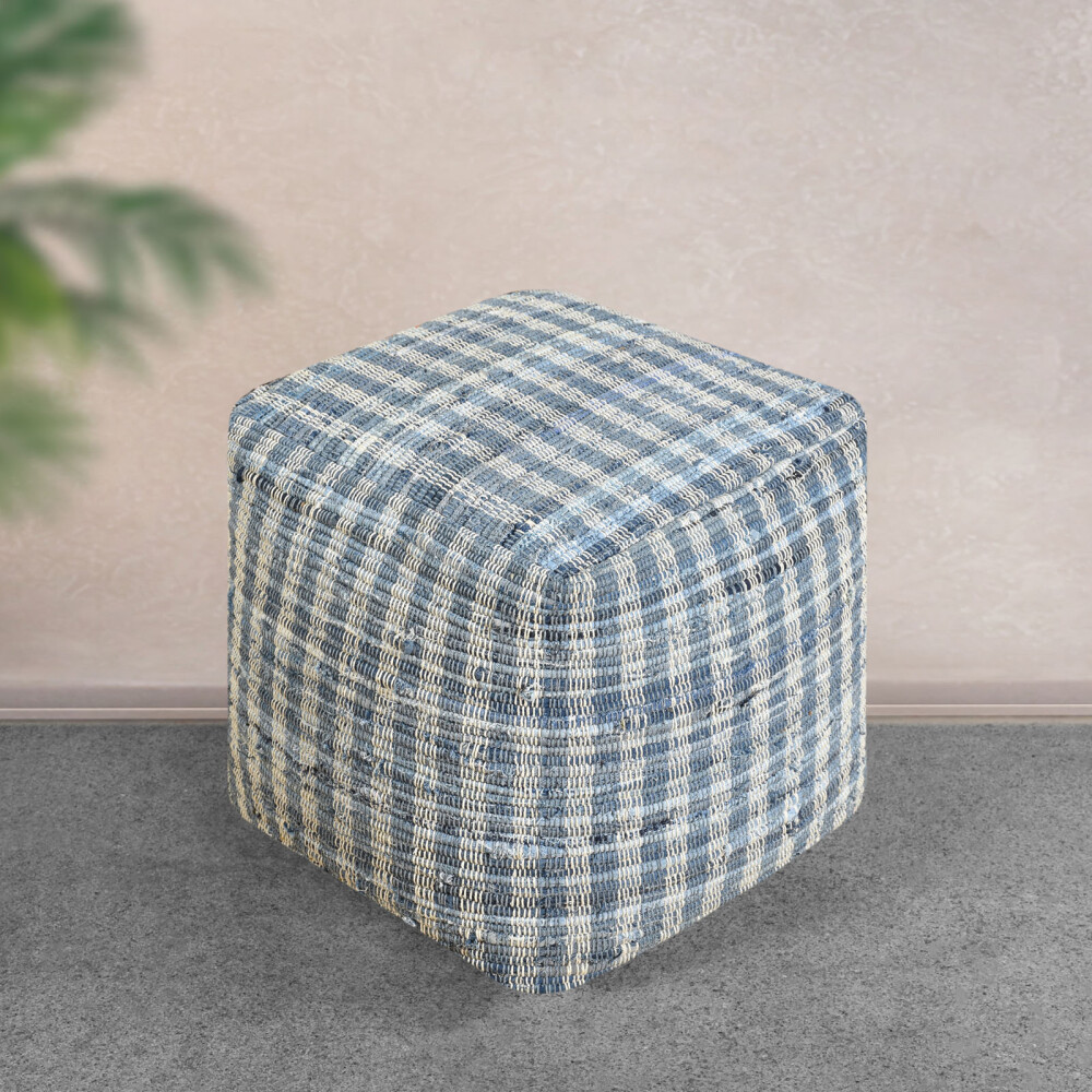 POUF KAMEEL AZUL ALGODÓN DENIM