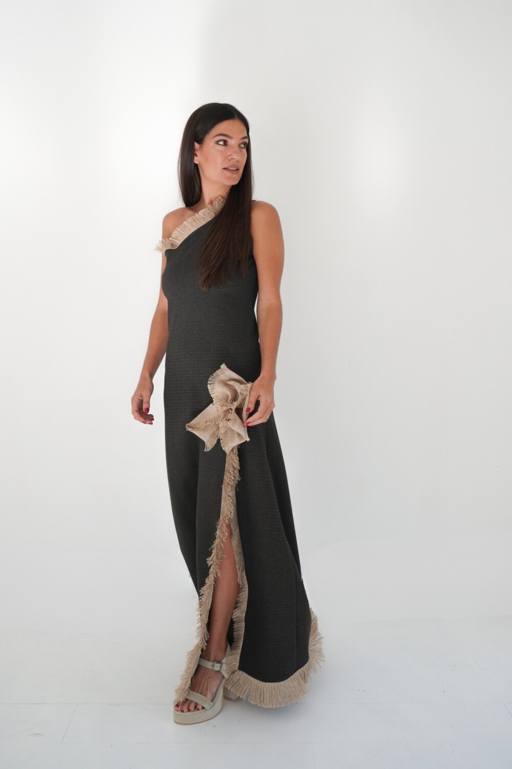 Dress Gotic Tweed Gris Oscuro