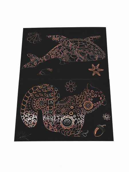 ILUSTRACIONES RASPABLES NEGRO